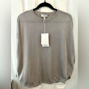 COS // Taupe Semi Sheer Sleeveless Knit Top